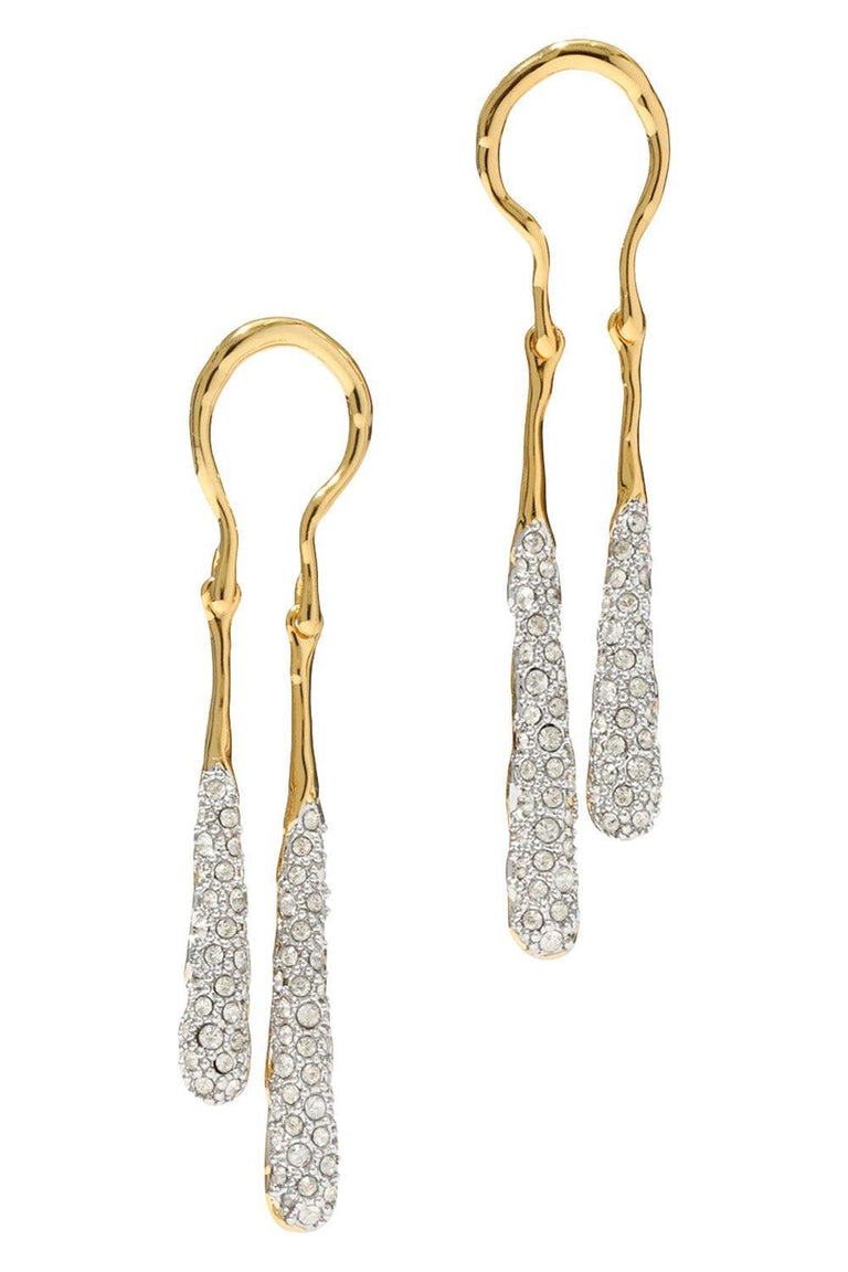 Crystal Solanales Coiled Tear Drop Earrings