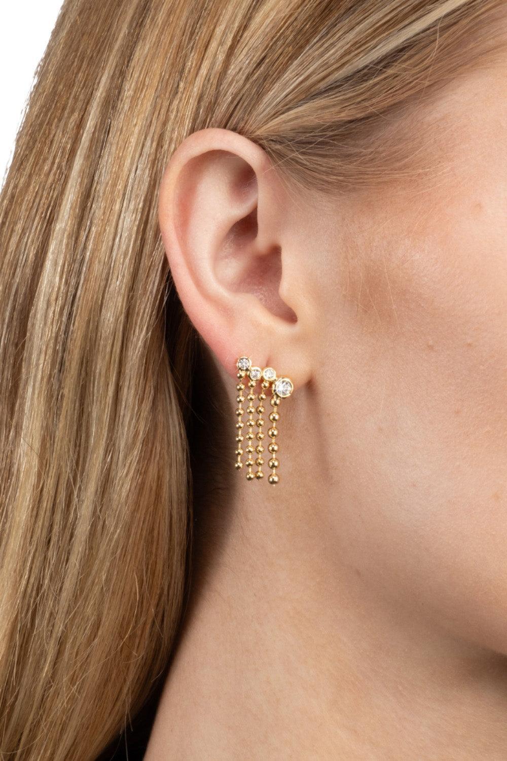 Cubic Zirconia Asterales Bubble Fringe Ear Climber-YELLOW-JEWELRYBOUTIQUEEARRING-ALEXIS BITTAR