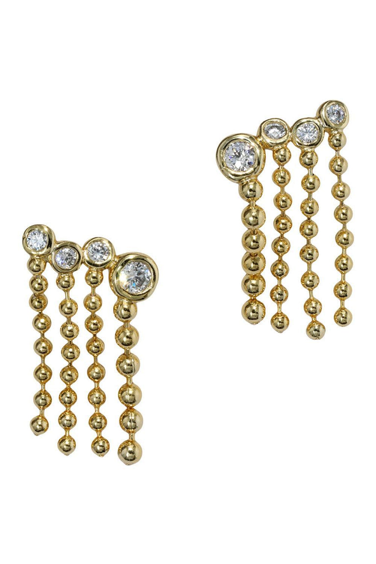 Cubic Zirconia Asterales Bubble Fringe Ear Climber
