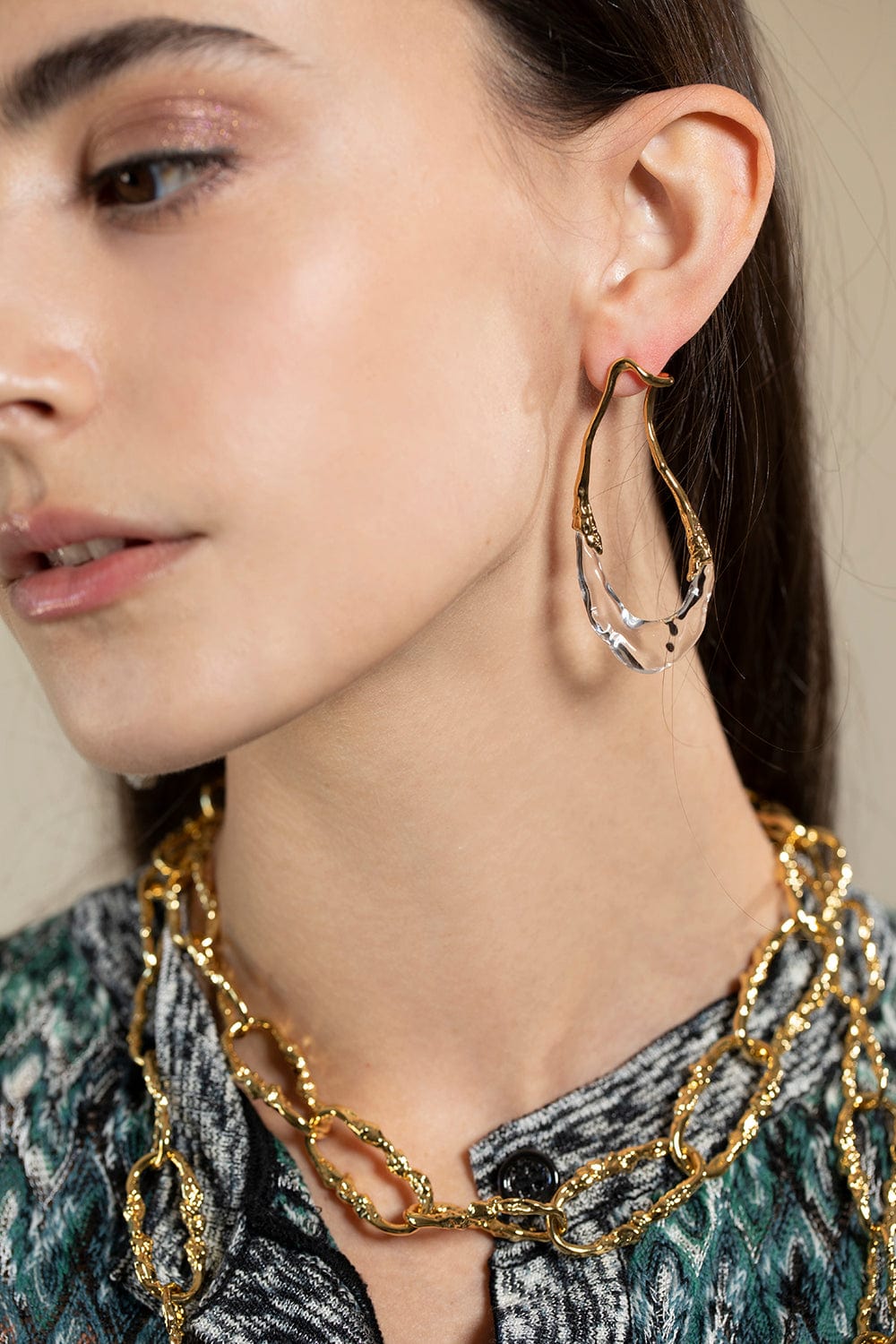 ALEXIS BITTAR-Brut Link Chain Necklace-BRASS