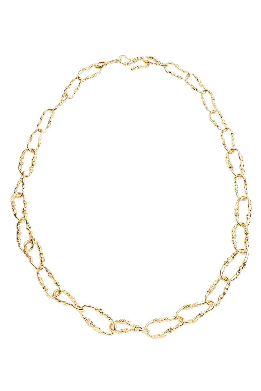 ALEXIS BITTAR-Brut Link Long Chain Necklace-BRASS