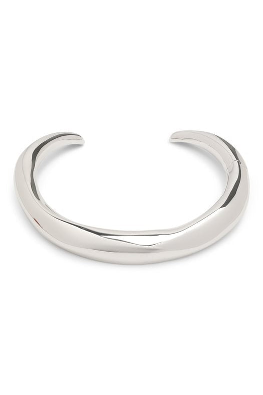 ALEXIS BITTAR-Hinged Rhodium Metal Collar-RHODIUM