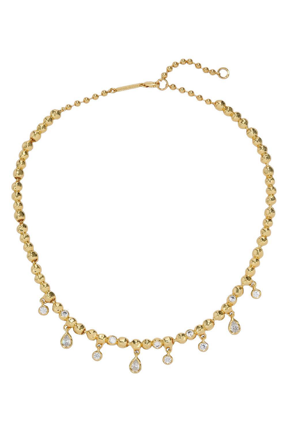 Cubic Zirconia Asterales Charm Ball Chain Necklace-YELLOW-JEWELRYBOUTIQUENECKLACE O-ALEXIS BITTAR