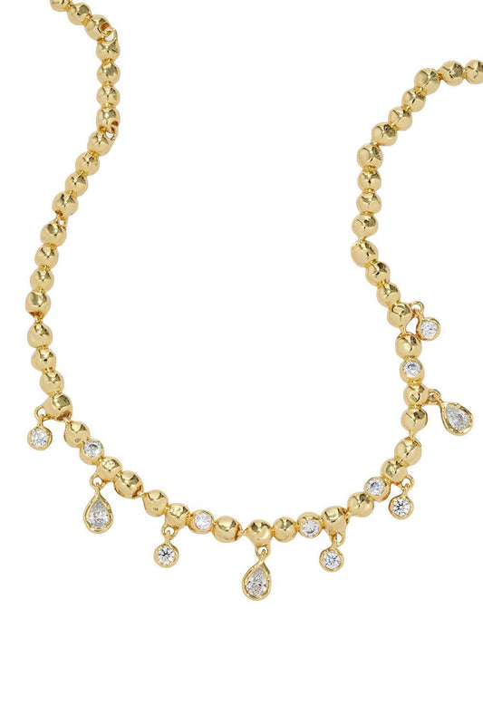 Cubic Zirconia Asterales Charm Ball Chain Necklace-YELLOW-JEWELRYBOUTIQUENECKLACE O-ALEXIS BITTAR