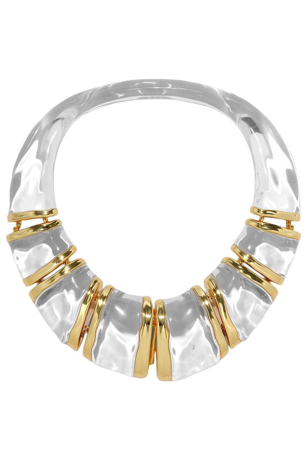 Lucite Segmented Bib Necklace-YELLOW-JEWELRYBOUTIQUENECKLACE O-ALEXIS BITTAR