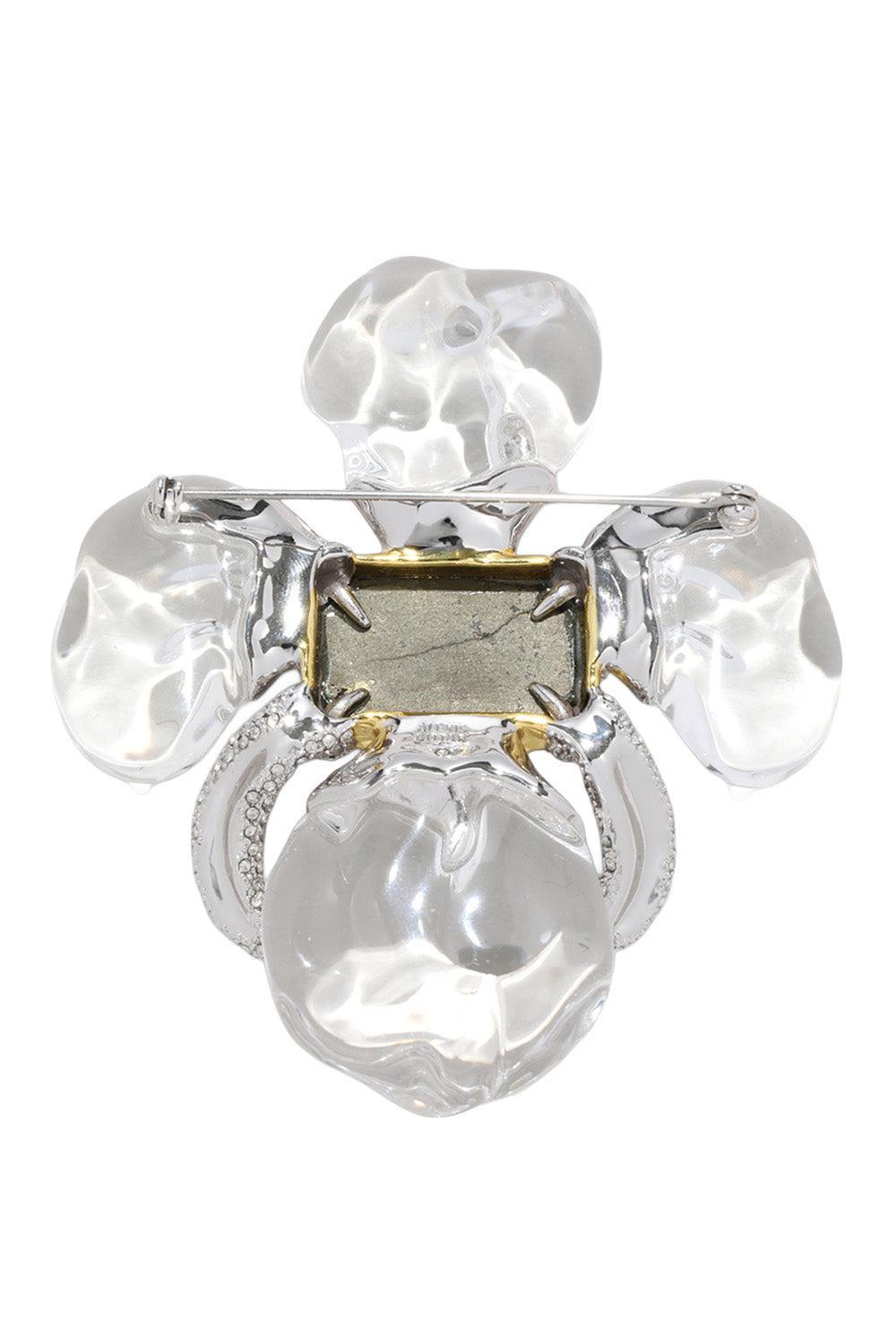 Crystal Silverlake Lucite Flower Pin-CLEAR-JEWELRYBOUTIQUEPIN-ALEXIS BITTAR