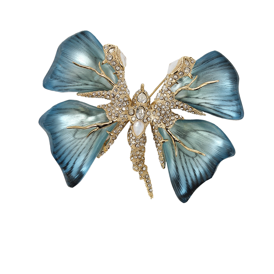 ALEXIS BITTAR-Studded Butterfly Pin-CRYSTAL