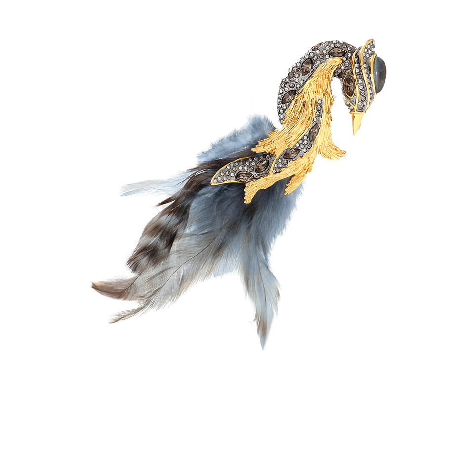 ALEXIS BITTAR-Feather And Stone Starling Pin-GOLD