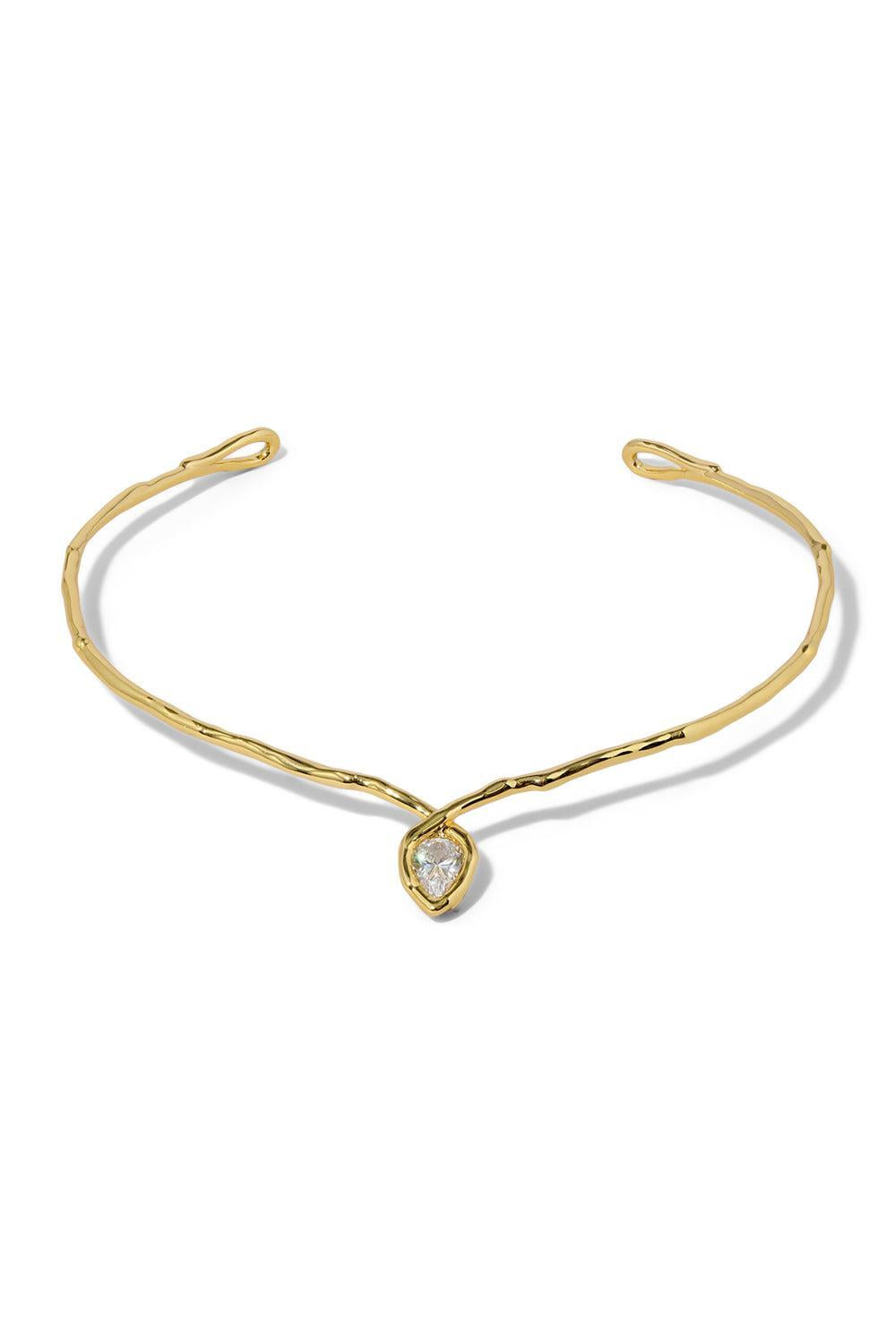 Crystal Solanales Teardrop Pendant Collar Necklace-YELLOW-JEWELRYFINE JEWELNECKLACE O-ALEXIS BITTAR