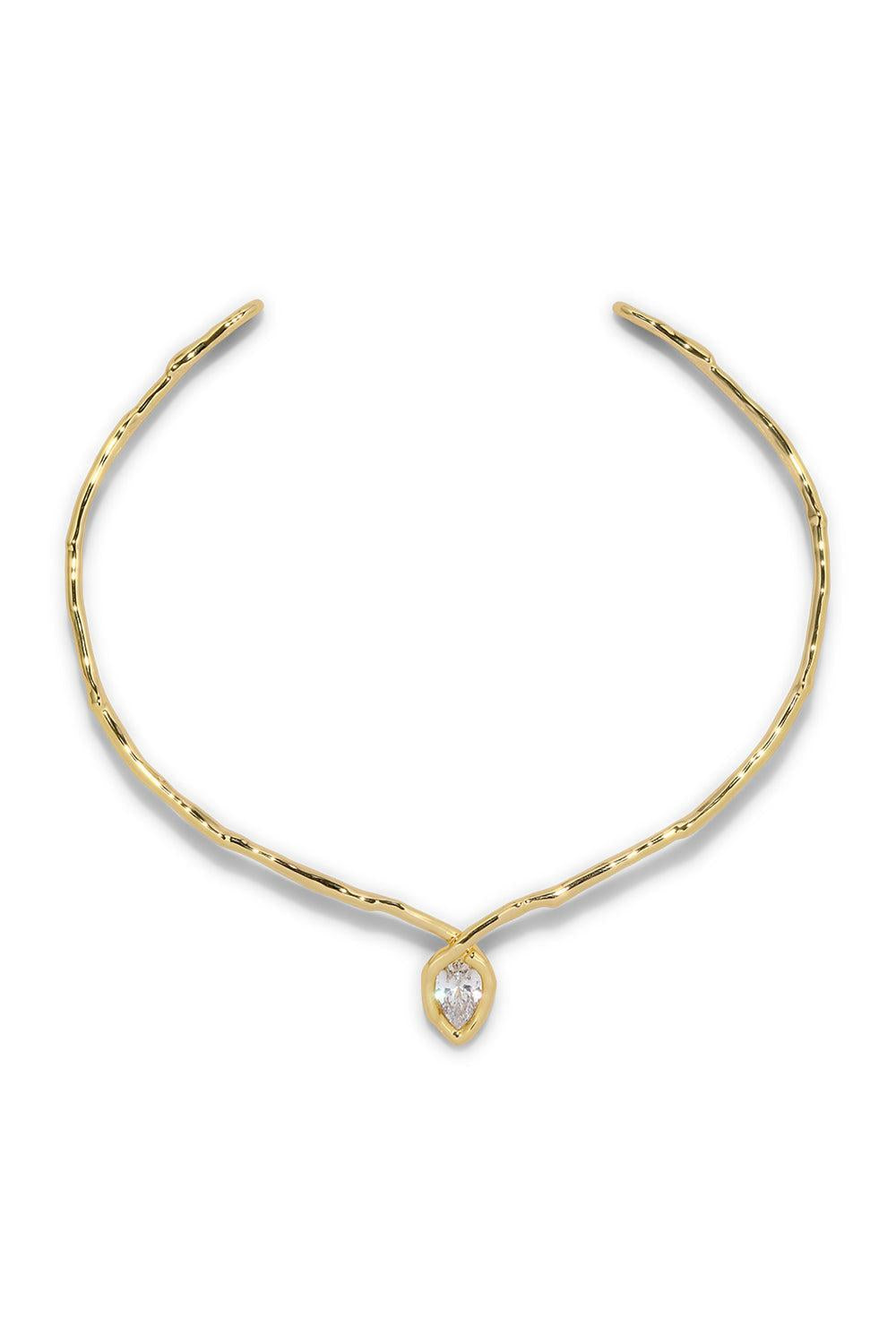 Crystal Solanales Teardrop Pendant Collar Necklace-YELLOW-JEWELRYFINE JEWELNECKLACE O-ALEXIS BITTAR