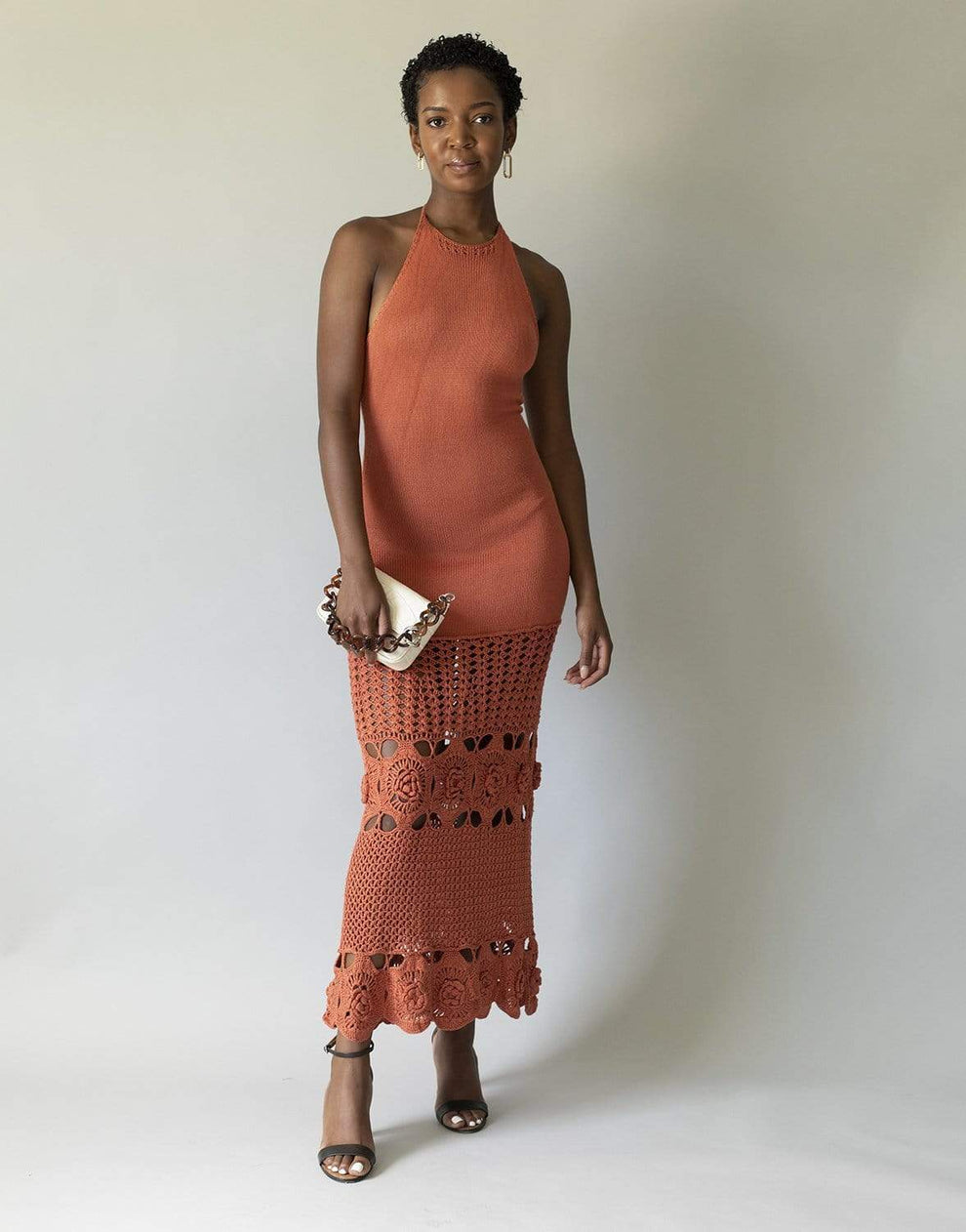 white christmas dresses Alicia Terracotta Print Midi Skies Are Blue Dress M main image 0