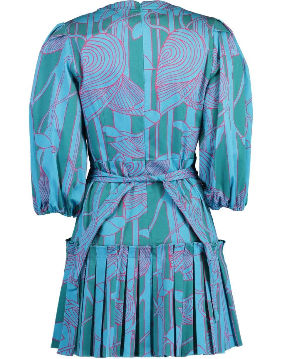 ALEXIS-Sakura Printed Mini Cotton Wrap Dress-