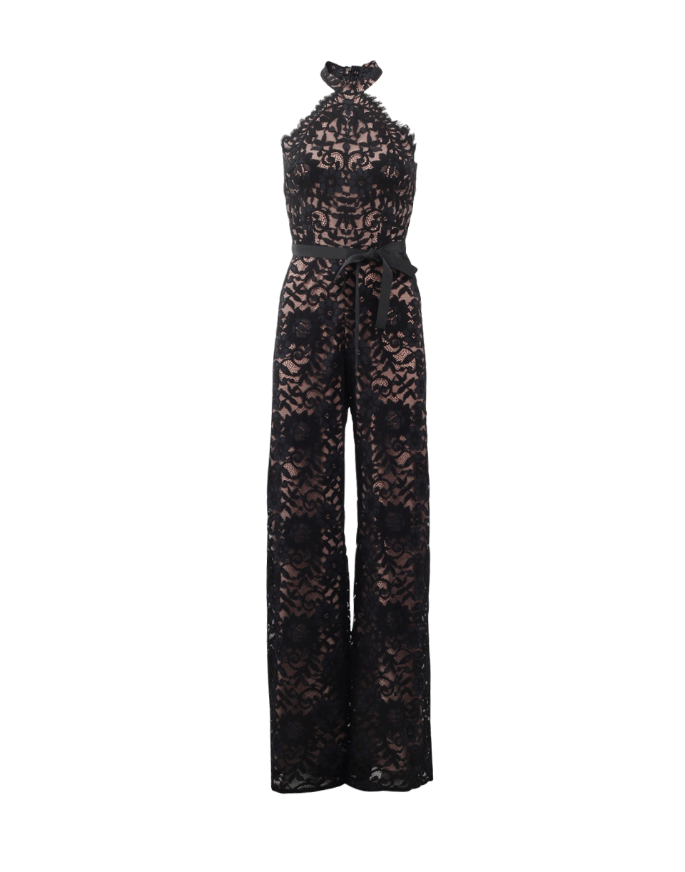 ALEXIS-Rene Halter Lace Jumpsuit-