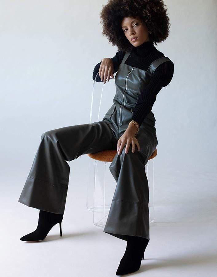 ALEXIS-Reverie Vegan Leather Jumpsuit-