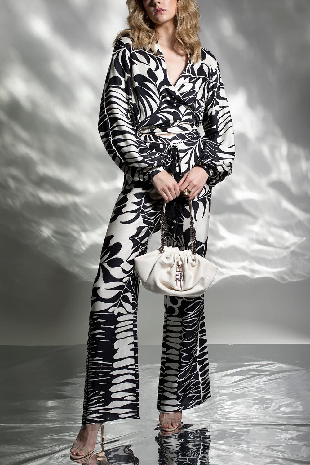 ALEXIS-Bow Pants With Removable Belt-
