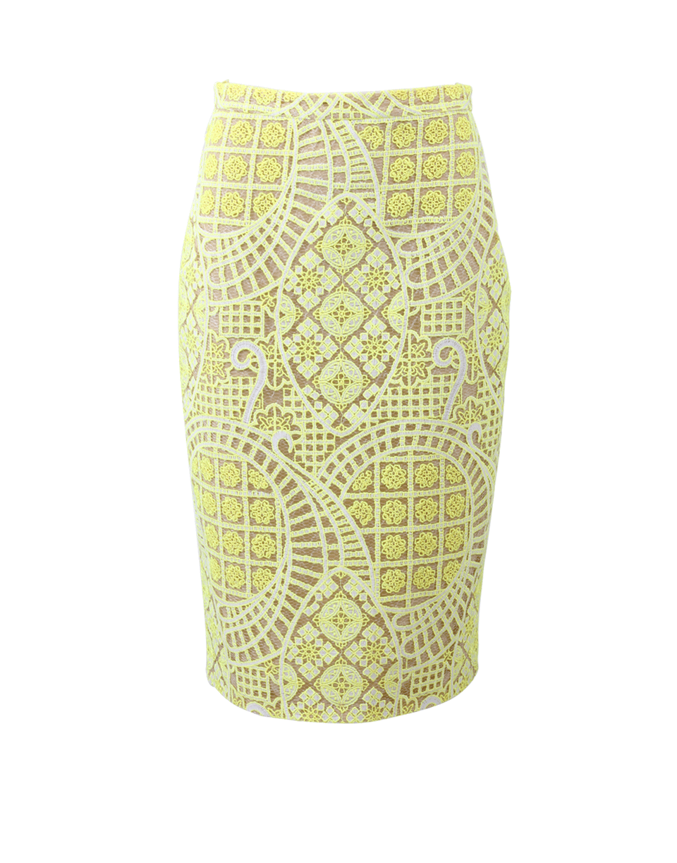ALEXIS-Iona Lace Pencil Skirt-AURORA