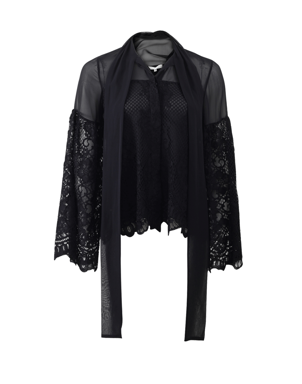 ALEXIS-Salvatore Lace Button Blouse-