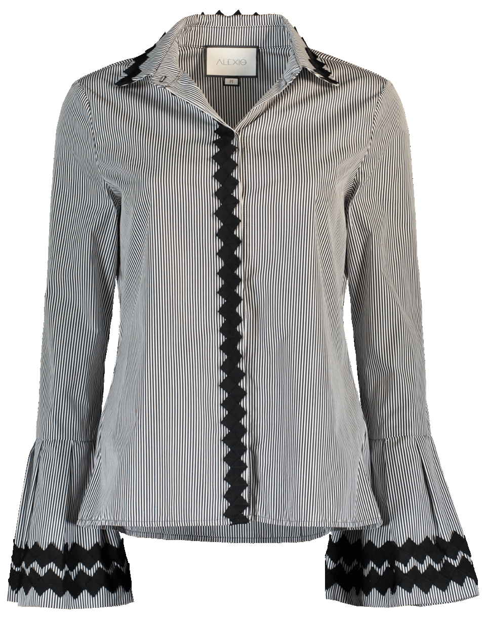 ALEXIS-Toryn Bell Zigzag Trim Top-