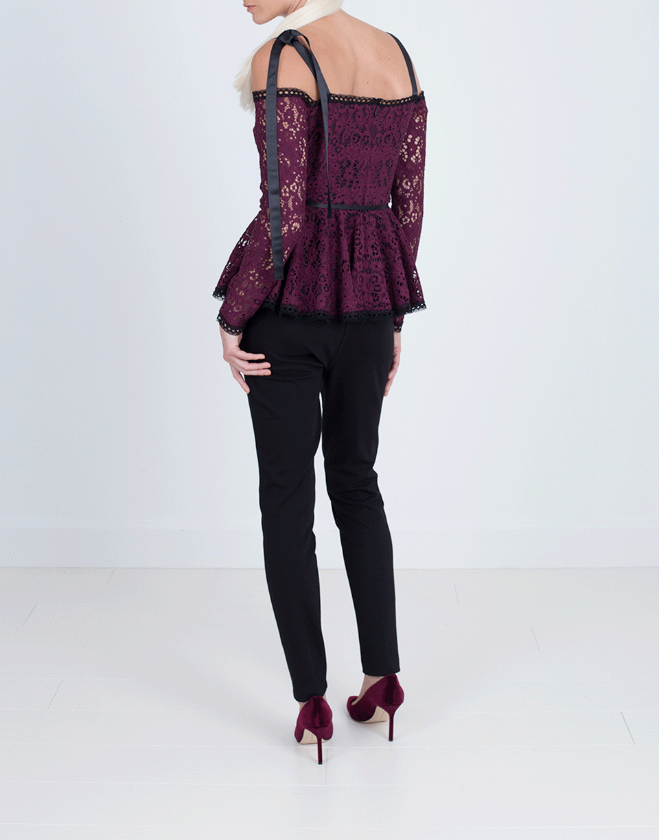 ALEXIS-Krysten Cold Shoulder Lace Top-