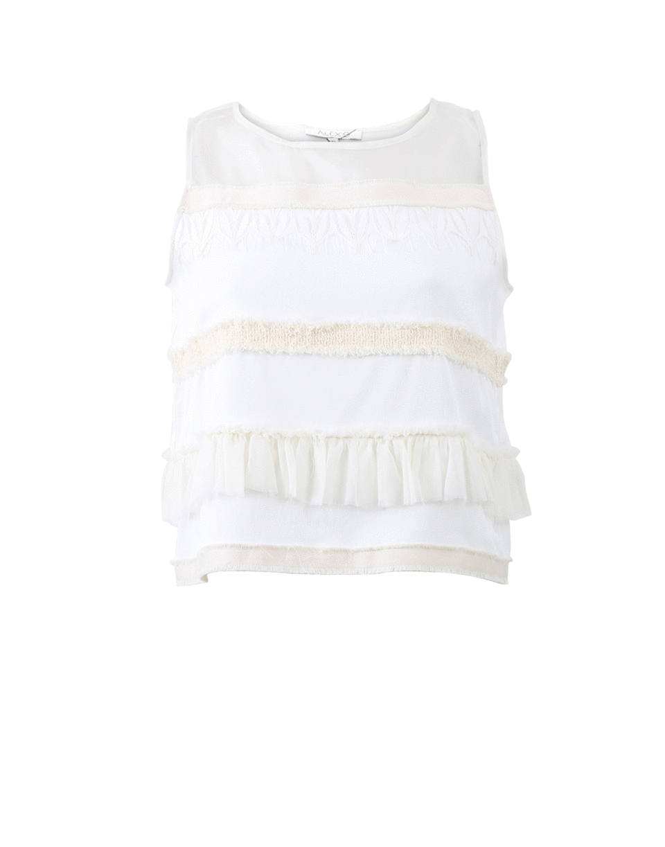 ALEXIS-Jordyn Lace Trim Top-CREAM