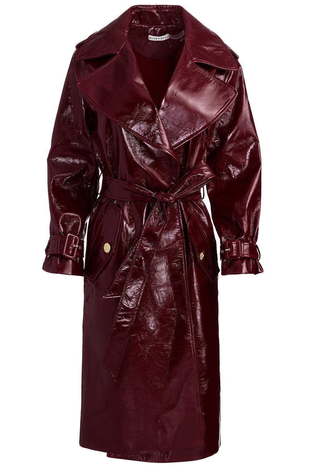 Nevada Trench Coat-OXBLOOD-XS-CLOTHINGCOATTRENCH-ALICE & OLIVIA