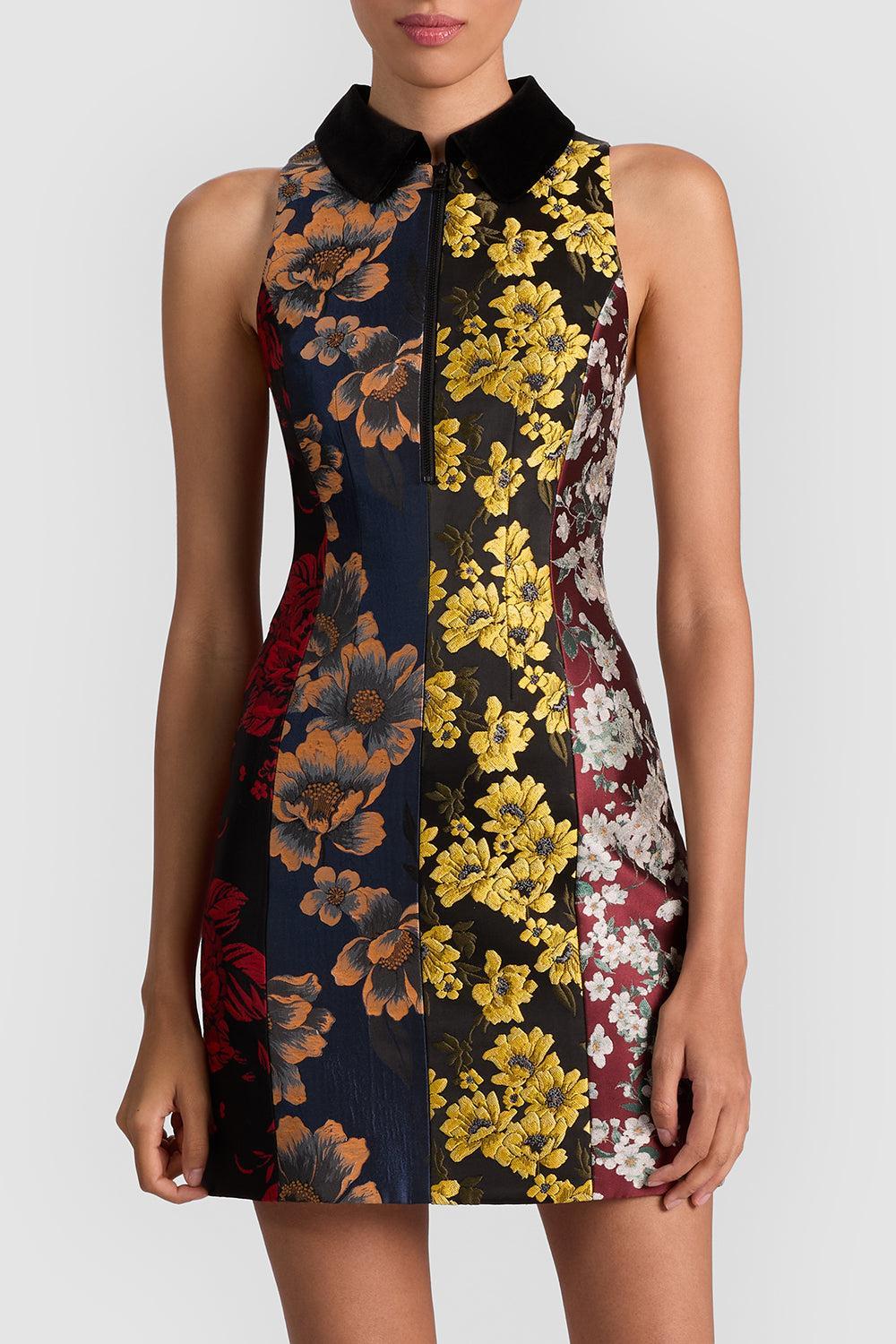 alice olivia casual dresses HAVEN FLARED MIDI DRESS in IVY ROMANCE