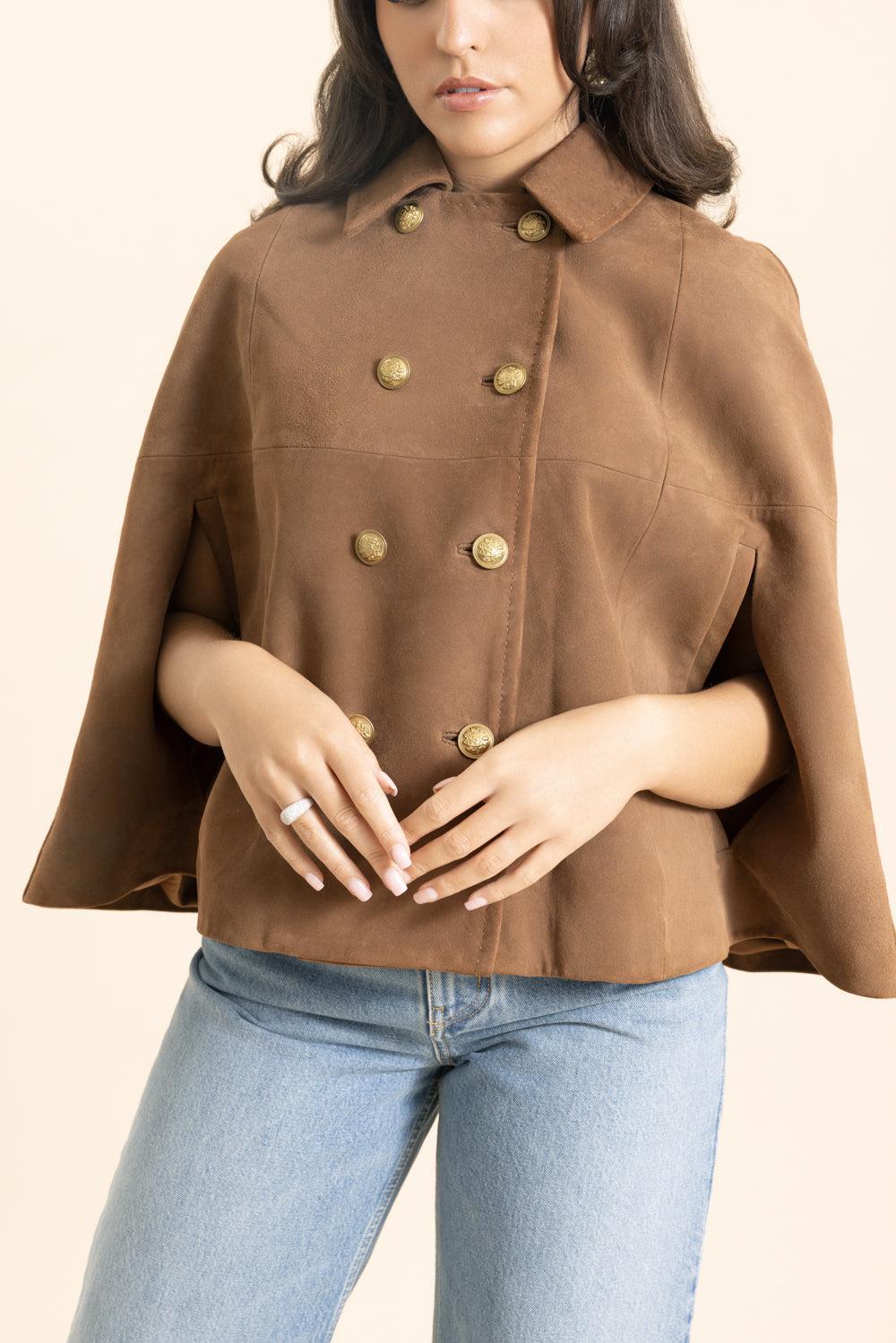 Reynalda Cape Jacket-CAMEL-XS/S-CLOTHINGJACKETLEATHER-ALICE & OLIVIA