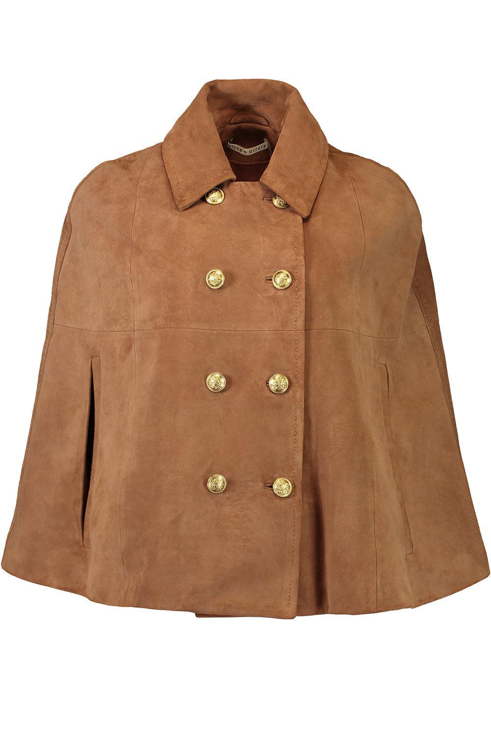 Reynalda Cape Jacket-CAMEL-XS/S-CLOTHINGJACKETLEATHER-ALICE & OLIVIA