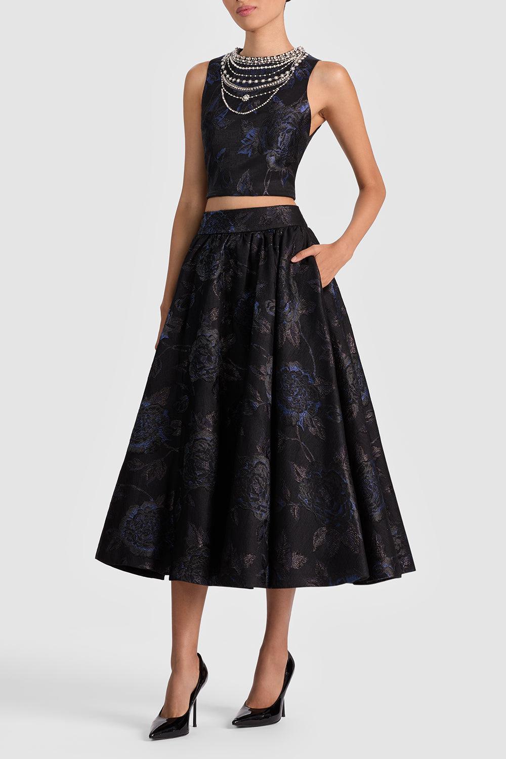 Cherra Embellished Crop Top-BLACK-2-CLOTHINGTOPBLOUSE-ALICE & OLIVIA