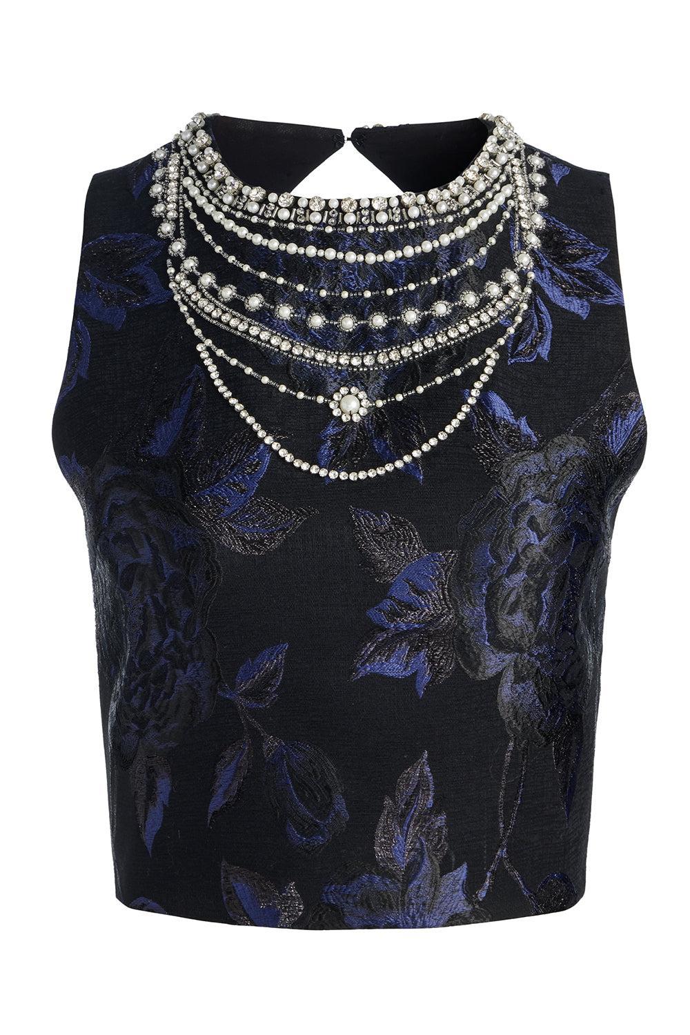 Cherra Embellished Crop Top-BLACK-2-CLOTHINGTOPBLOUSE-ALICE & OLIVIA