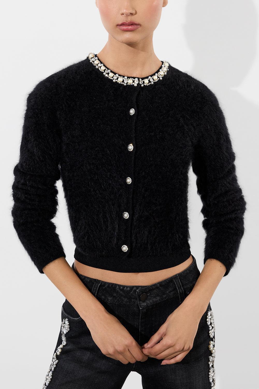 Dollie Cardigan - Black-BLACK-XS-CLOTHINGTOPCARDIGAN-ALICE & OLIVIA