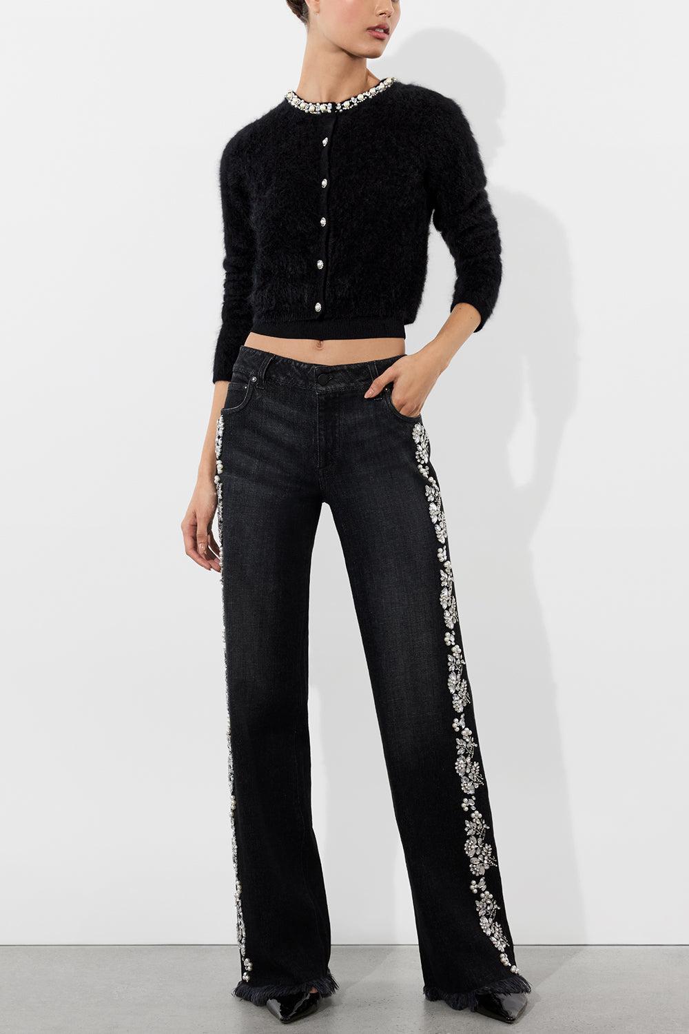 Dollie Cardigan - Black-BLACK-XS-CLOTHINGTOPCARDIGAN-ALICE & OLIVIA