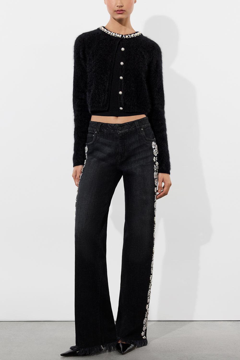 Dollie Cardigan - Black-BLACK-XS-CLOTHINGTOPCARDIGAN-ALICE & OLIVIA