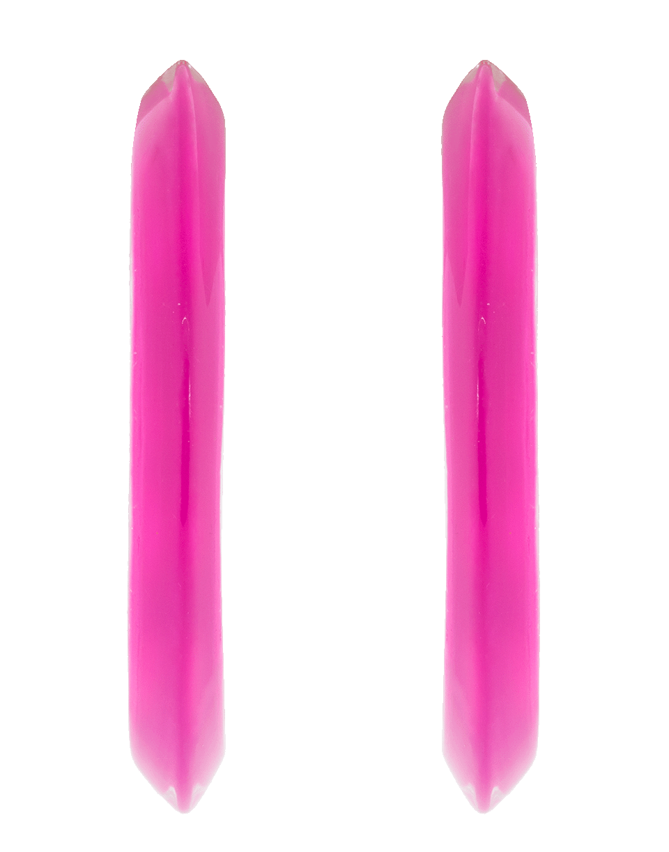 ALISON LOU-Medium Neon Pink Loucite Jelly Hoops-YELLOW GOLD