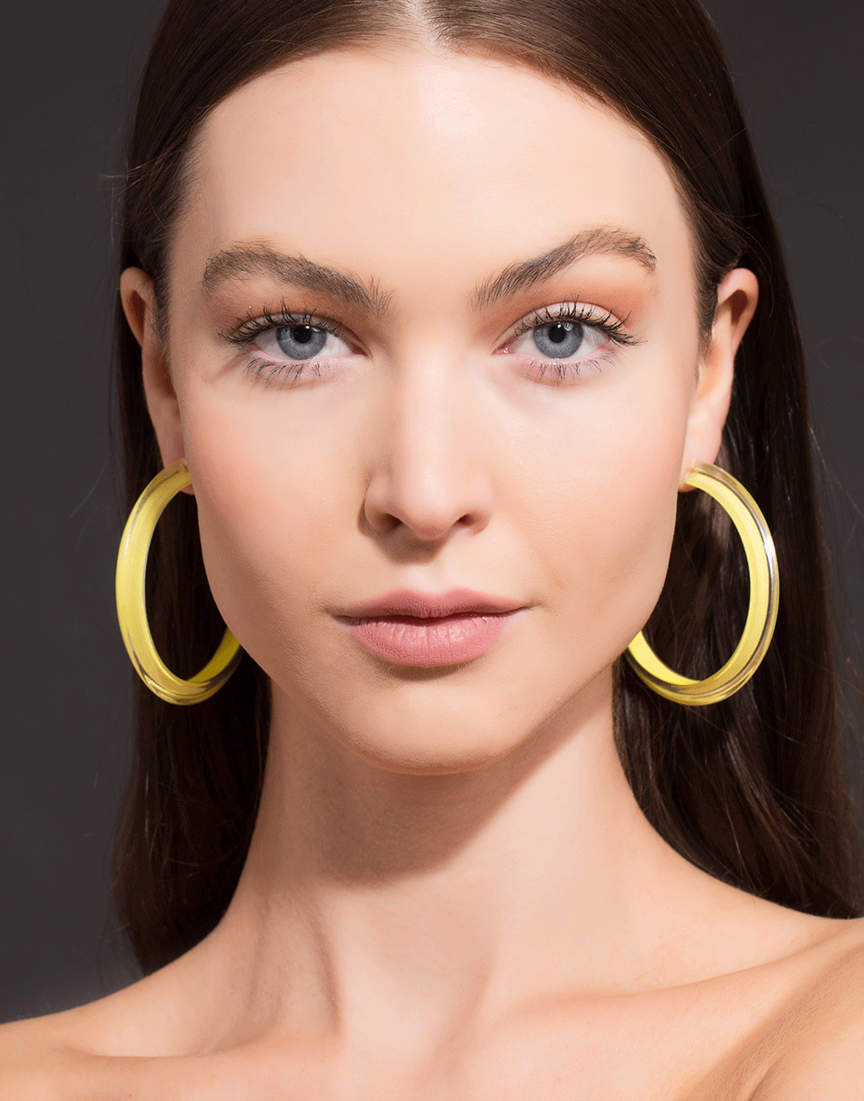 Medium Neon Yellow Loucite Jelly Hoops ALISON LOU – Marissa
