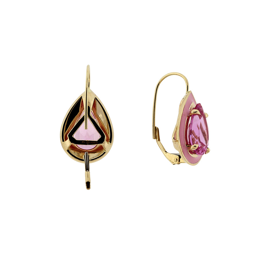 ALISON LOU-Pink Sapphire Cocktail Earrings-YELLOW GOLD