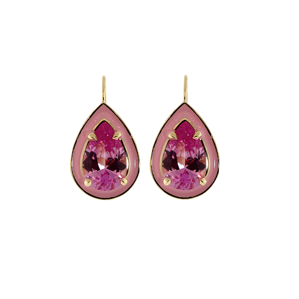 ALISON LOU-Pink Sapphire Cocktail Earrings-YELLOW GOLD