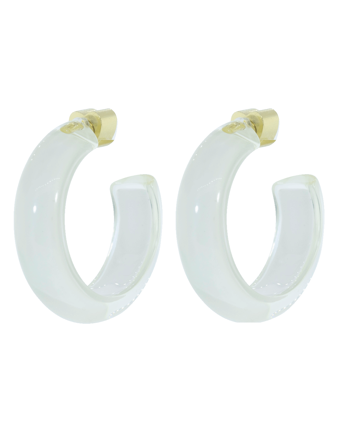 ALISON LOU-Small White LOUcite Jelly Hoops-YELLOW GOLD