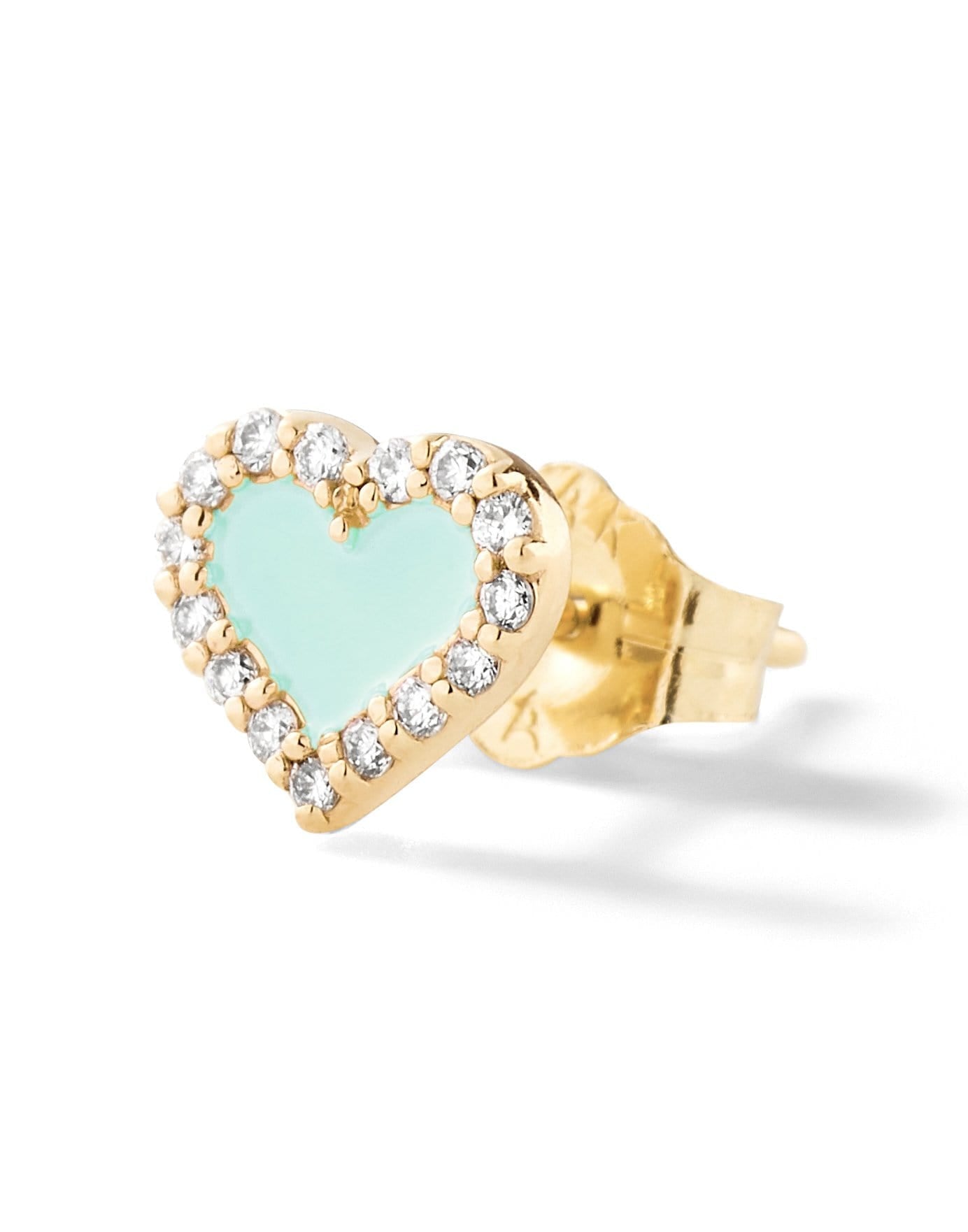 ALISON LOU-Vert Clair Heart Diamond Stud-YELLOW GOLD