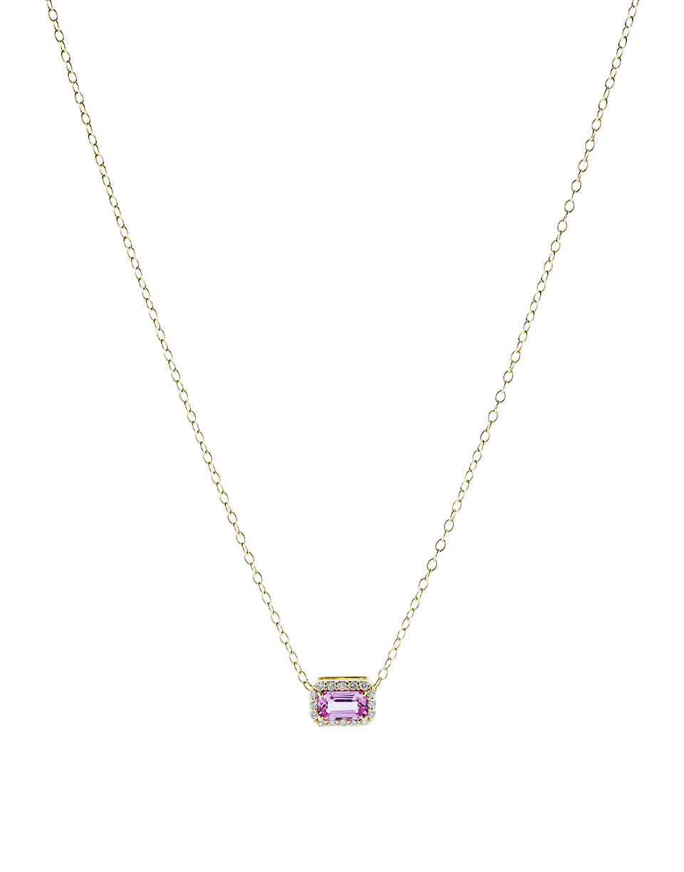 ALISON LOU-Pink Sapphire Pendant Necklace-YELLOW GOLD