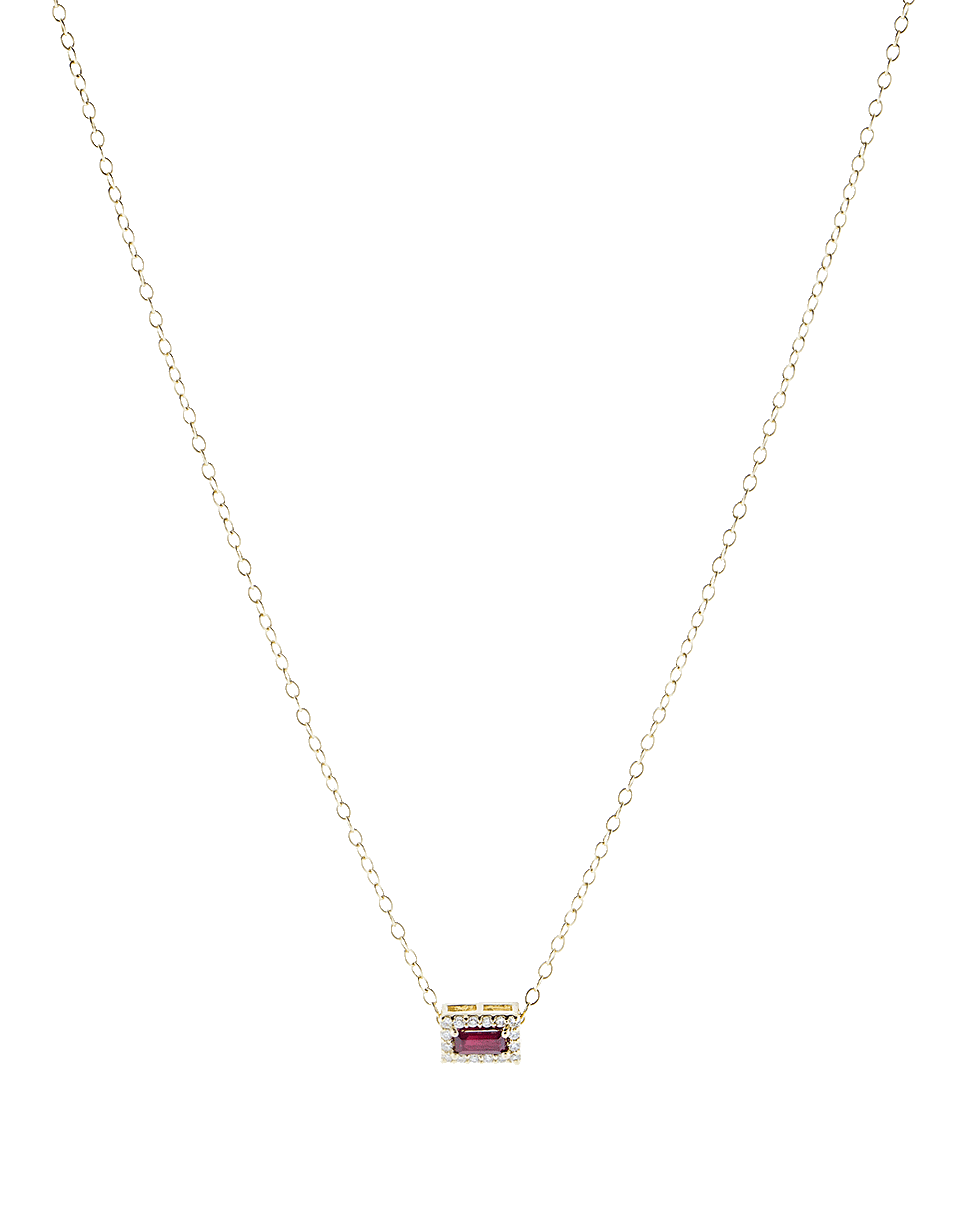 ALISON LOU-Ruby Pendant Necklace-YELLOW GOLD