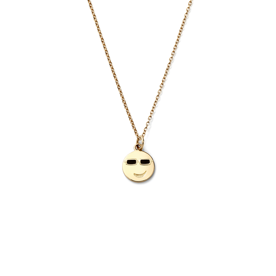 ALISON LOU-Small Joe Cool Pendant Necklace-YELLOW GOLD