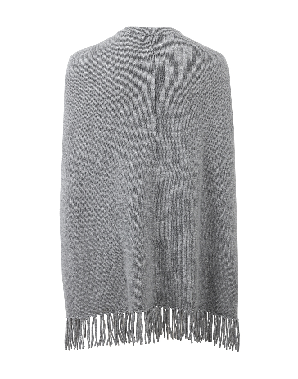 ALLUDE-Snap Front Cape With Fringe-