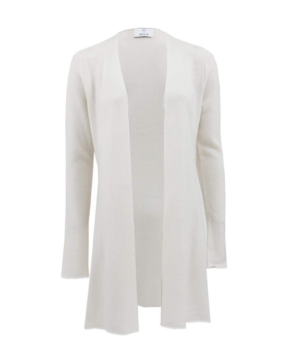 ALLUDE-Long Open Drape Cardigan-