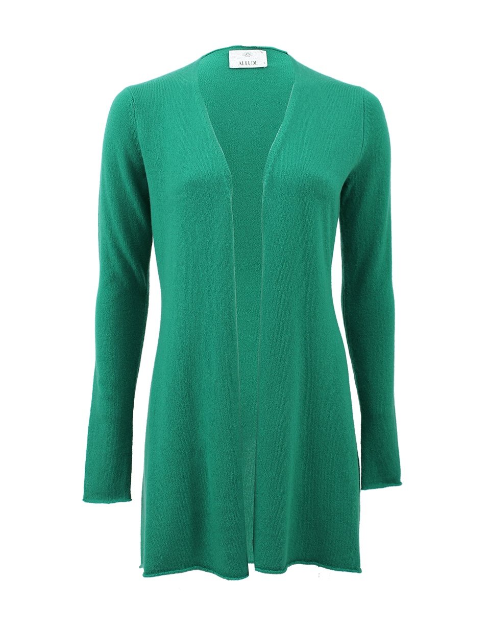 ALLUDE-Long Open Drape Cardigan-