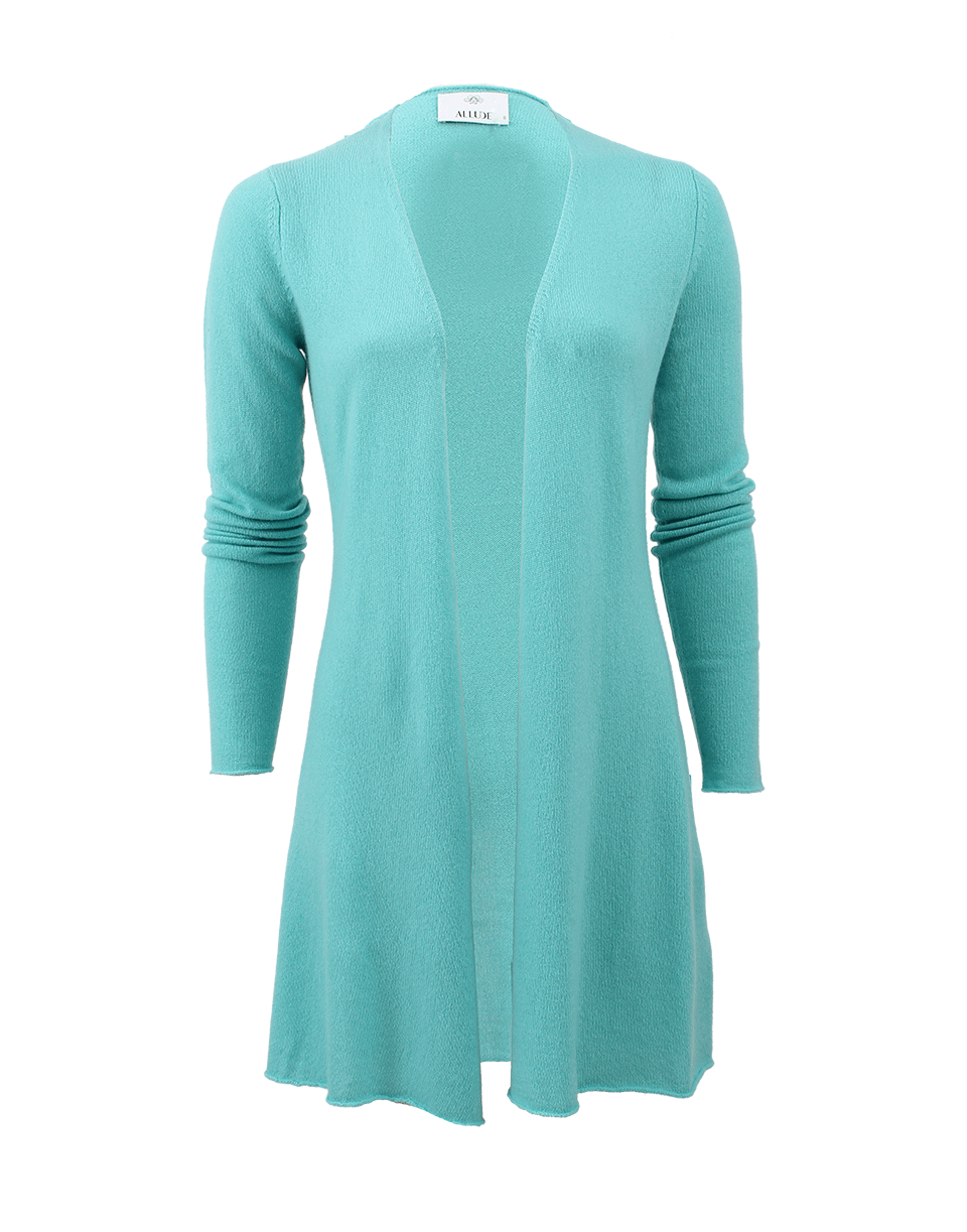 ALLUDE-Long Open Drape Cardigan-