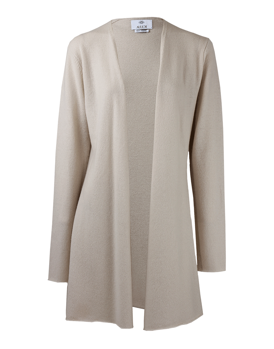 ALLUDE-Long Open Drape Cardigan-