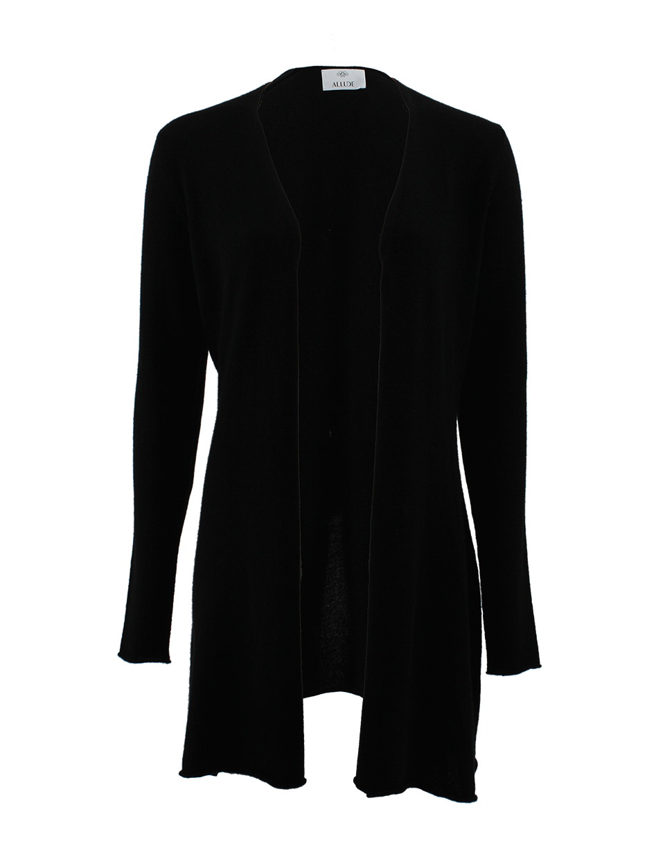 ALLUDE-Long Open Drape Cardigan-