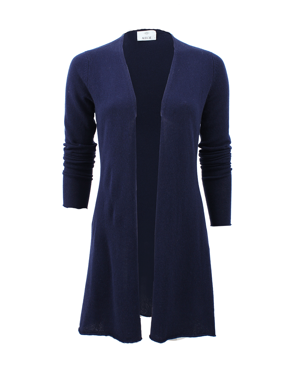 ALLUDE-Long Open Drape Cardigan-