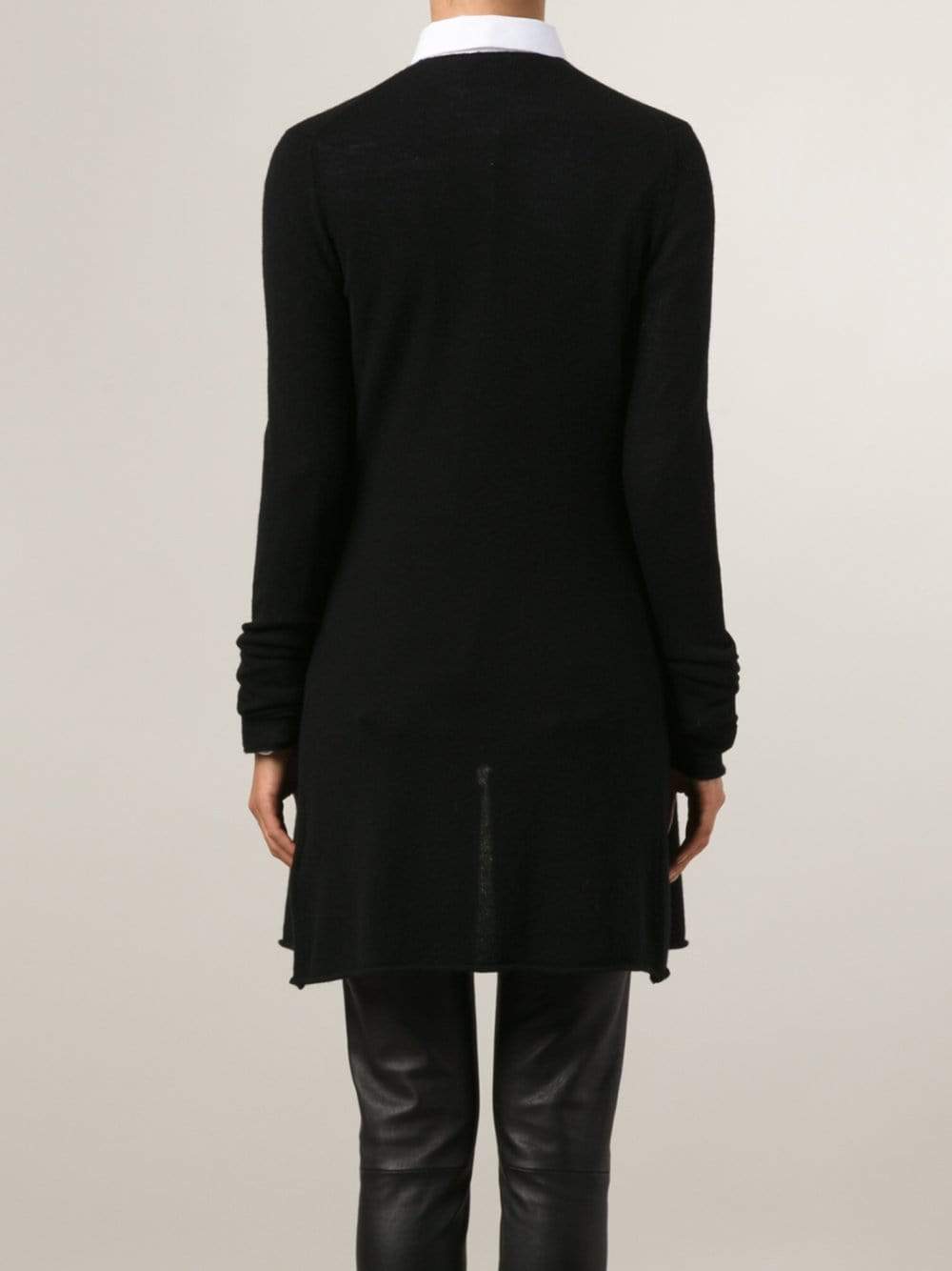 ALLUDE-Long Open Drape Cardigan-